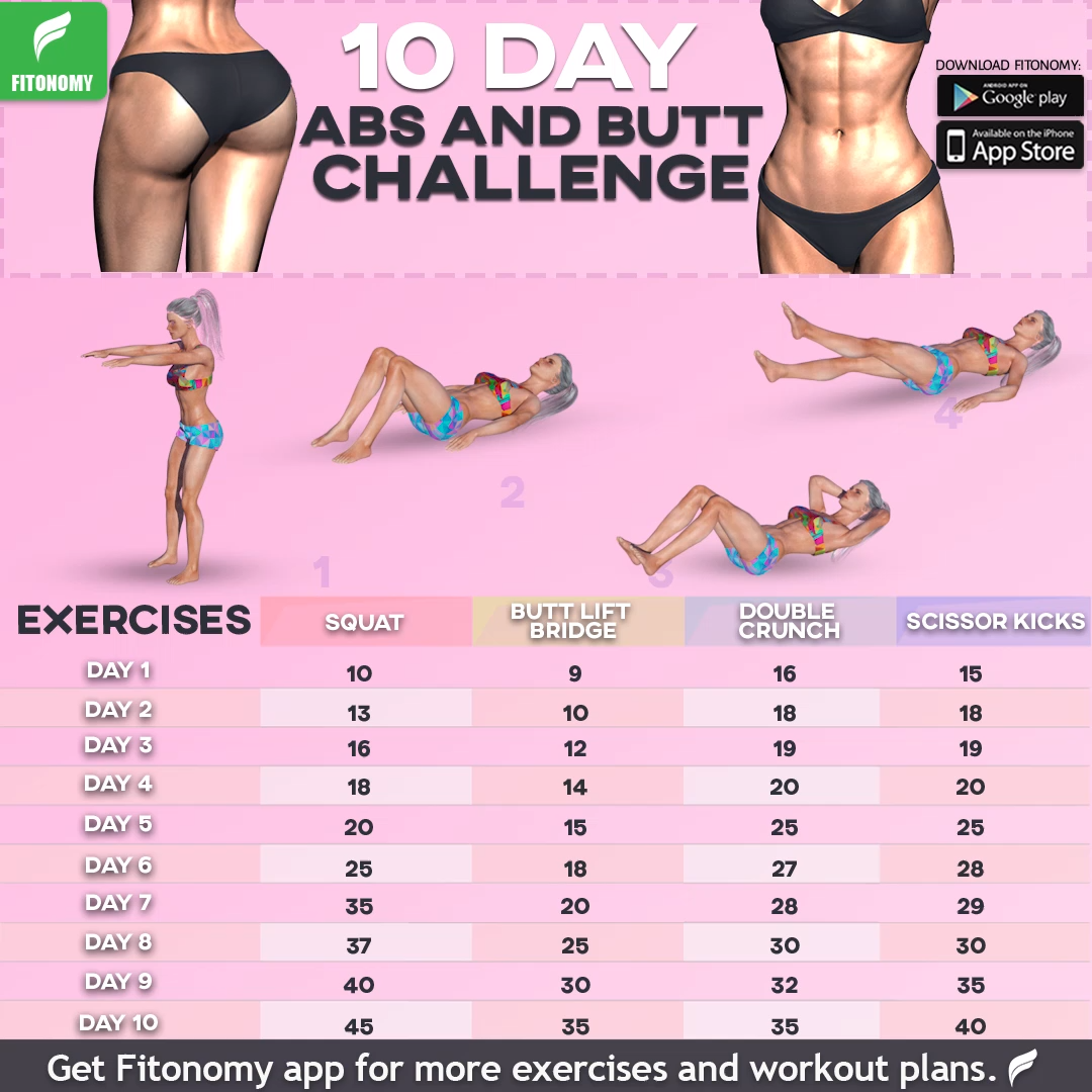 10 Day Abs & Butt Challenge! -   20 diet Challenge videos ideas