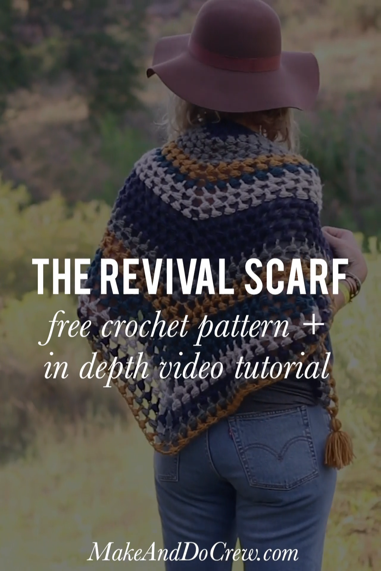 Crochet Triangle Scarf - Free Pattern + Video Tutorial -   23 DIY Clothes Videos scarf ideas