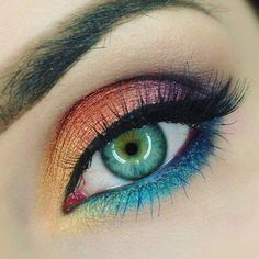 Makeup Advices for Bright Clothing -   8 rainbow makeup Easy ideas