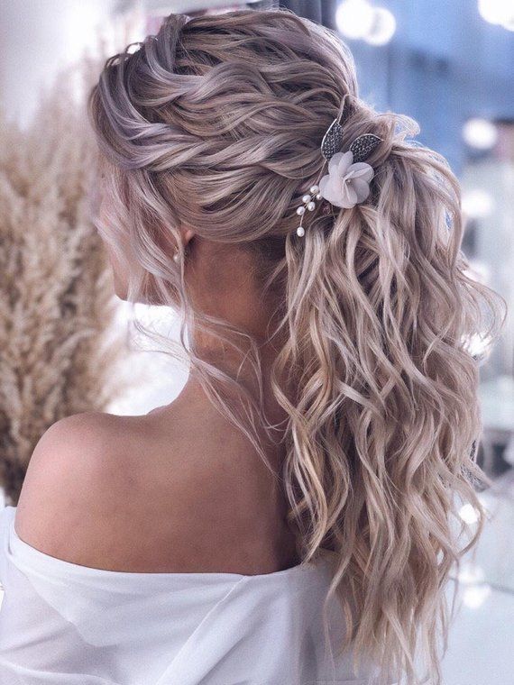 Bridal hair comb Flower hair comb Pearl hair comb Wedding hair comb Rose gold hair comb  Bridal hair -   8 winter wedding Hairstyles ideas