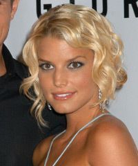 Jessica Simpson Medium Curly Formal Updo Hairstyle -   9 hairstyles Women 20s ideas