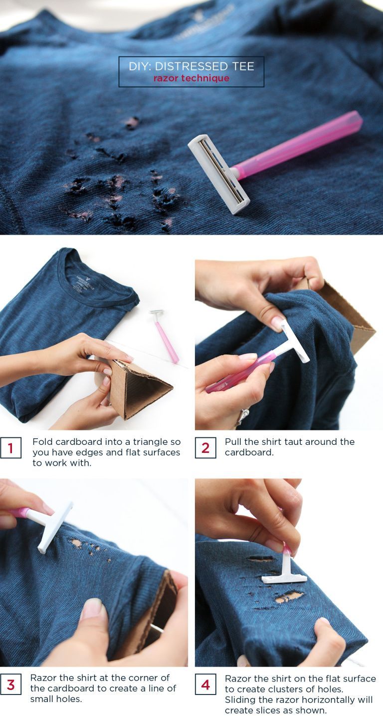 DIY: Distressed T-Shirt and Jeans -   10 DIY Clothes Reconstruction awesome ideas