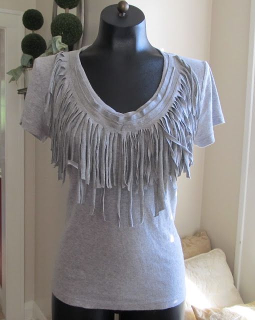 Fringe Tee DIY -   10 DIY Clothes Reconstruction awesome ideas