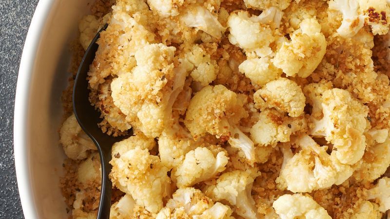 Roasted Garlic-Parmesan Cauliflower Bake -   10 healthy recipes Vegetables bread crumbs ideas