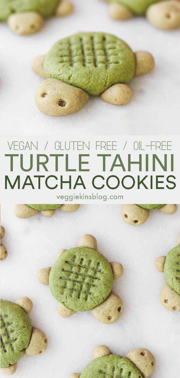 Matcha Turtle Tahini Cookies (vegan, gluten free, oil free) -   10 vegan desserts For Parties ideas