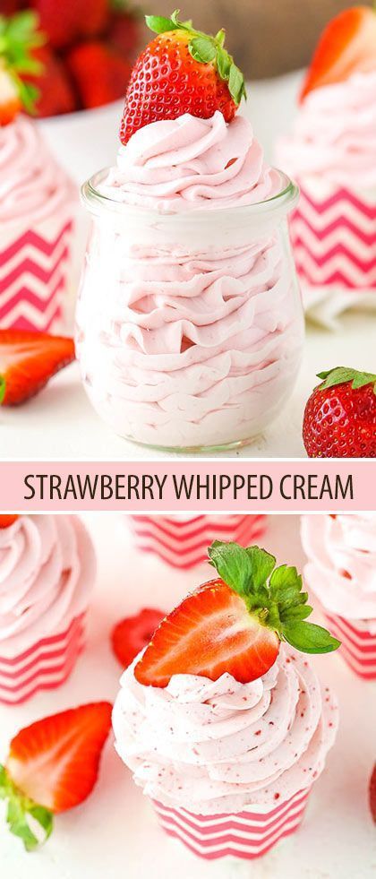 Stabilized Strawberry Whipped Cream (2 Ways) -   11 cake Strawberry whipped cream ideas