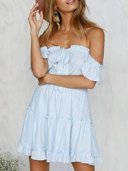 Off Shoulder Backless Casual Short Mini Dress -   11 dress Short mini skirts ideas