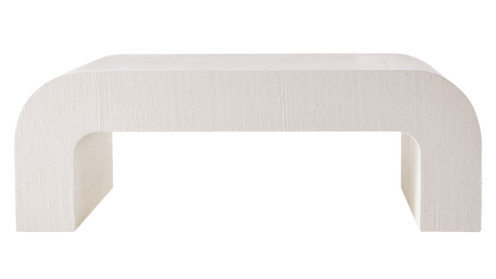 Horseshoe White Lacquered Linen Coffee Table -   11 home accessories White coffee tables ideas