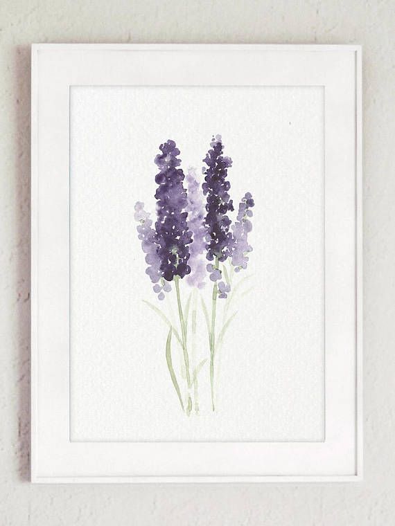 Lavender Flower Painting Canvas Botanical Print Kitchen Wall Decoration Purple and Green set of 3 Lavender Art Prints Minimalist Watercolour -   11 plants Painting kitchens ideas