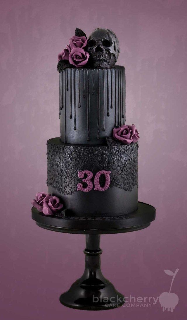 30+ Inspiration Picture of Gothic Birthday Cakes -   12 black cake Birthday ideas