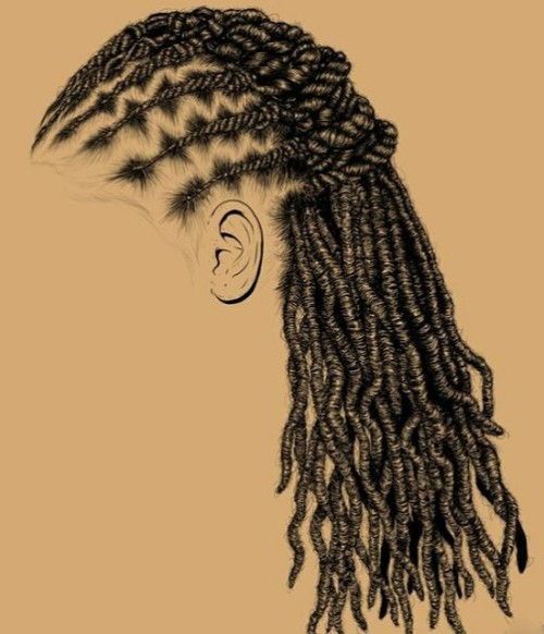 12 black hair Art ideas