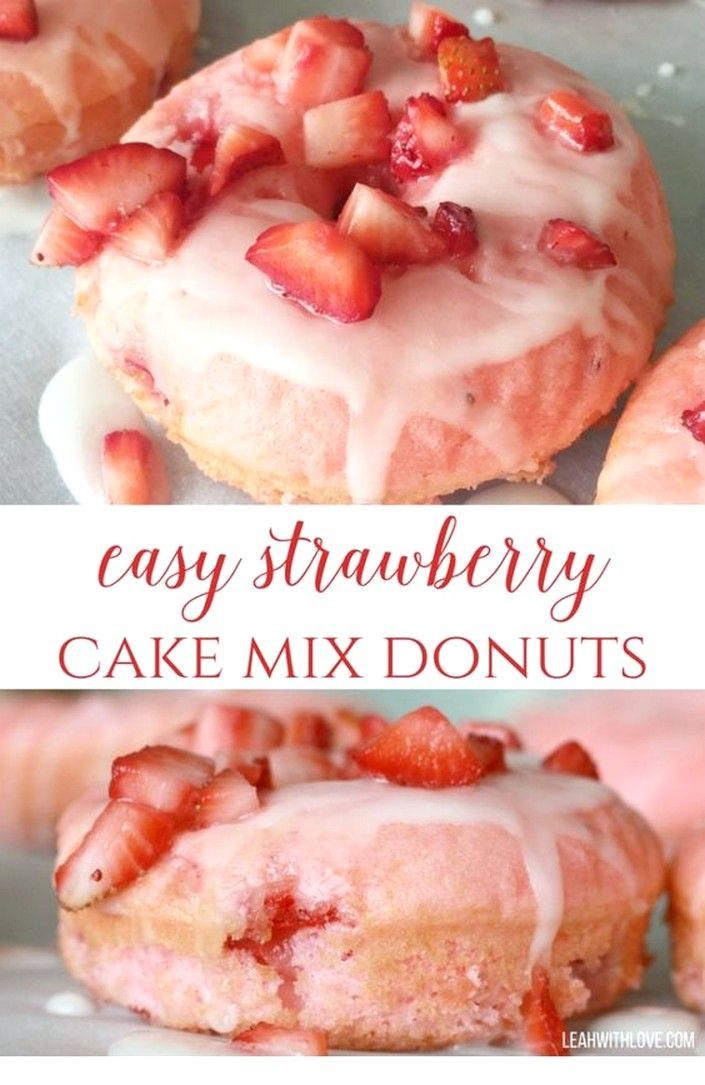 Strawberry Baked Donuts | Baking Recipes -   12 desserts Strawberry ovens ideas
