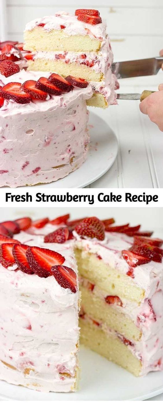 Fresh Strawberry Cake Recipe -   12 desserts Strawberry ovens ideas