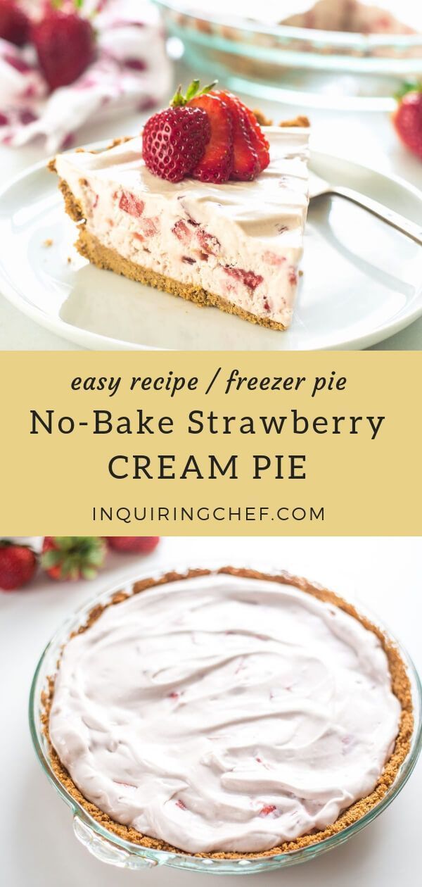 No-Bake Strawberry Cream Pie -   12 desserts Strawberry ovens ideas