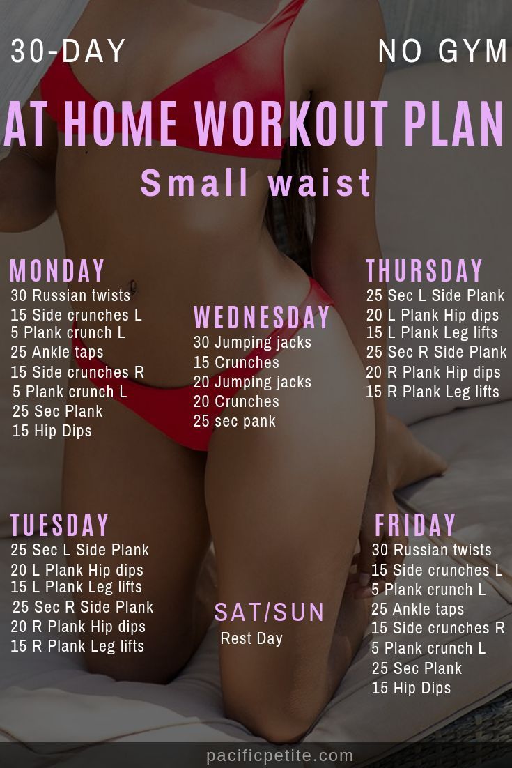 30 day at home workout plan for small waist at home, fast, easy and quick, no equipment required -   12 fitness Equipment 30 day ideas