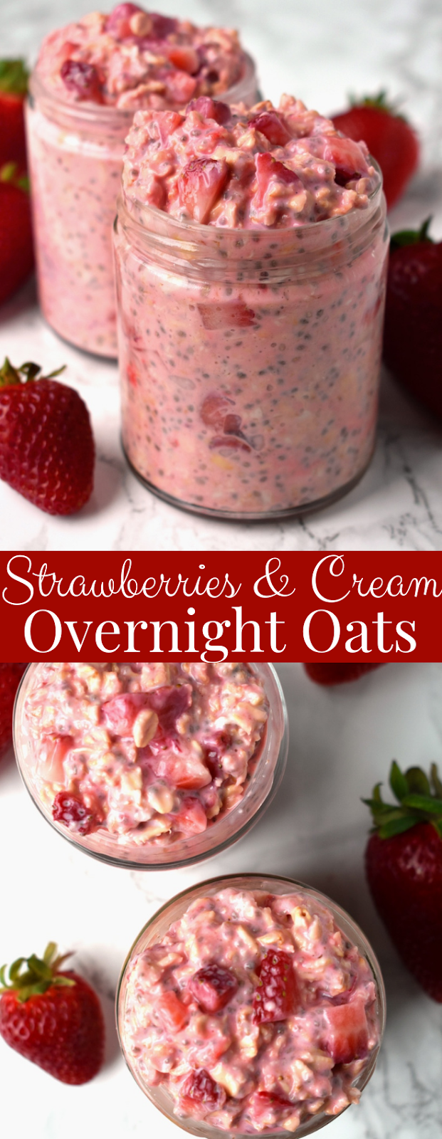 Strawberries and Cream Overnight Oats -   12 healthy recipes Vegan chia seeds ideas