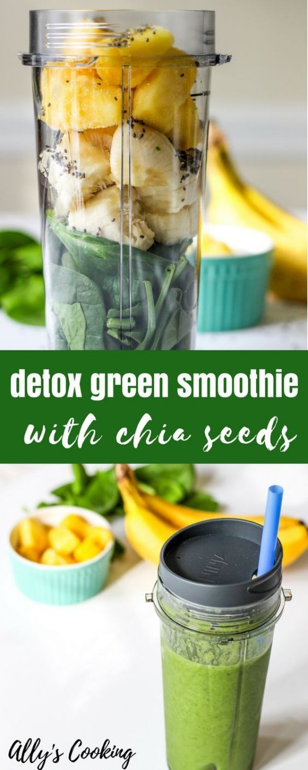Detox Green Smoothie with Chia Seeds -   12 healthy recipes Vegan chia seeds ideas