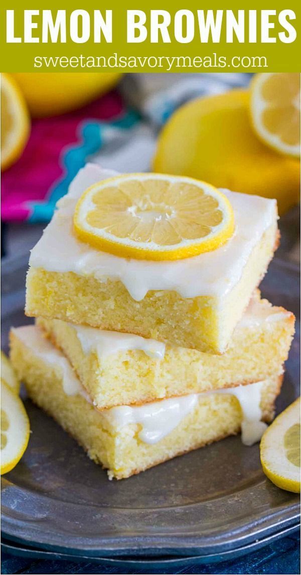 One Bowl Lemon Brownies -   12 lemon desserts Easy ideas