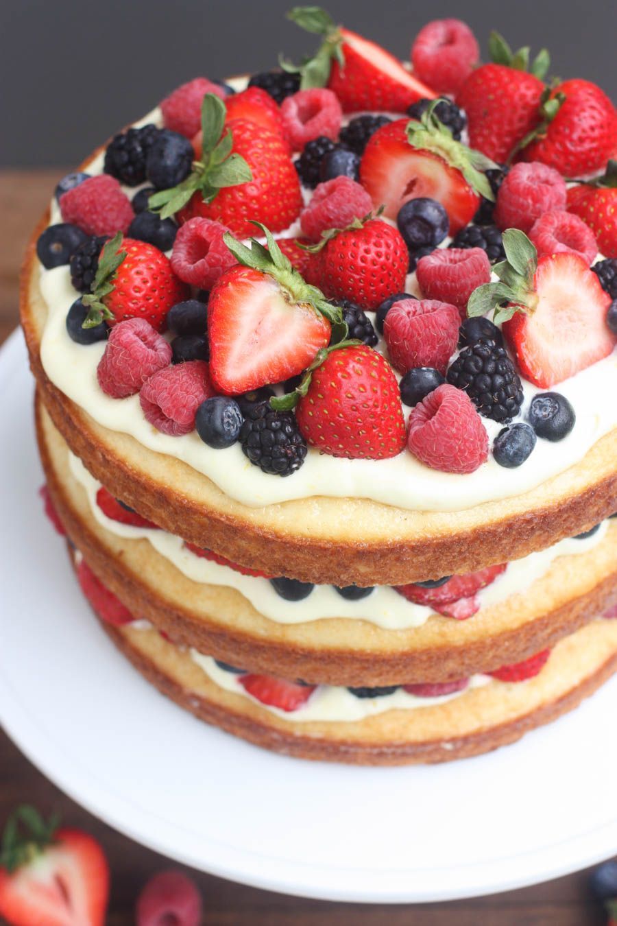 Berry Cake with Lemon Cream Mousse -   13 cake Fruit topping ideas