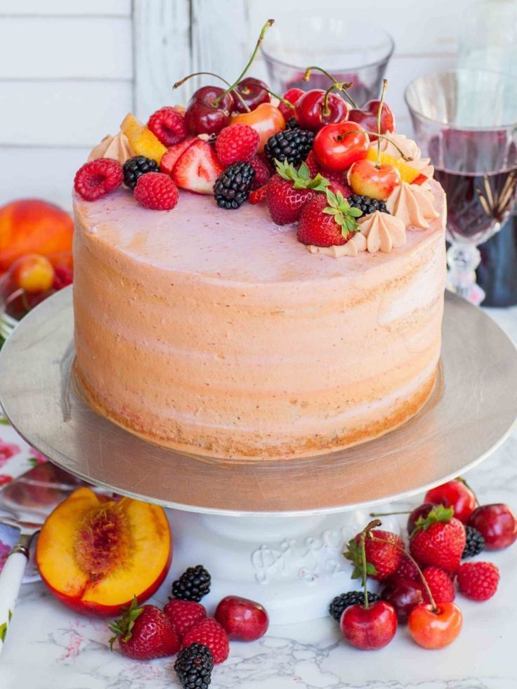Summer Fruit Sangria Cake Recipe (video) -   13 cake Fruit topping ideas