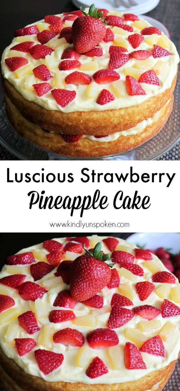 Luscious Strawberry Pineapple Cake -   13 desserts Potluck yellow cakes ideas