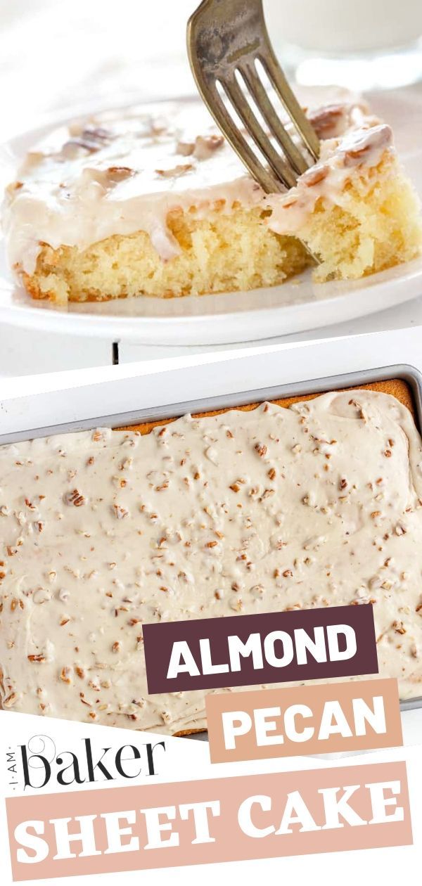 Almond Pecan Sheet Cake -   13 desserts Potluck yellow cakes ideas