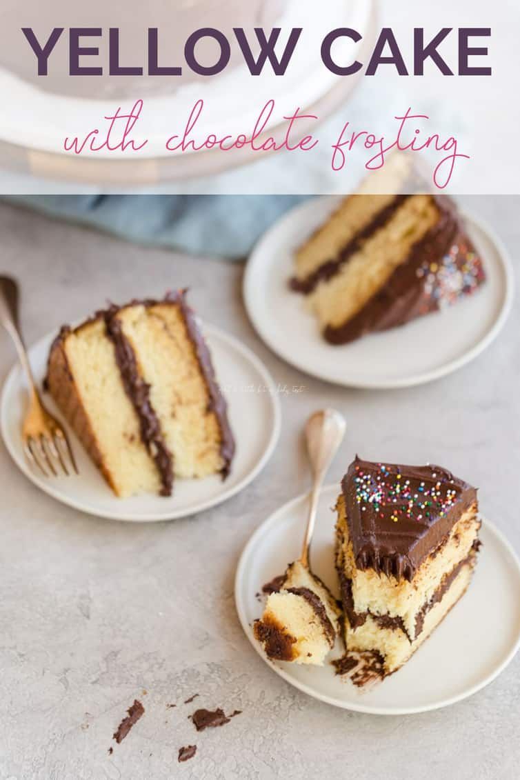 Yellow Cake with Chocolate Frosting (From Scratch!) -   13 desserts Potluck yellow cakes ideas