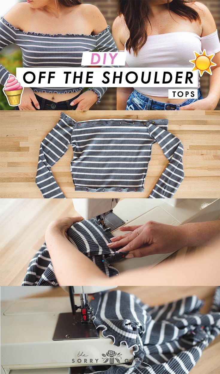 DIY TIGHT OFF THE SHOULDER TOP -   13 DIY Clothes For Summer hooks ideas