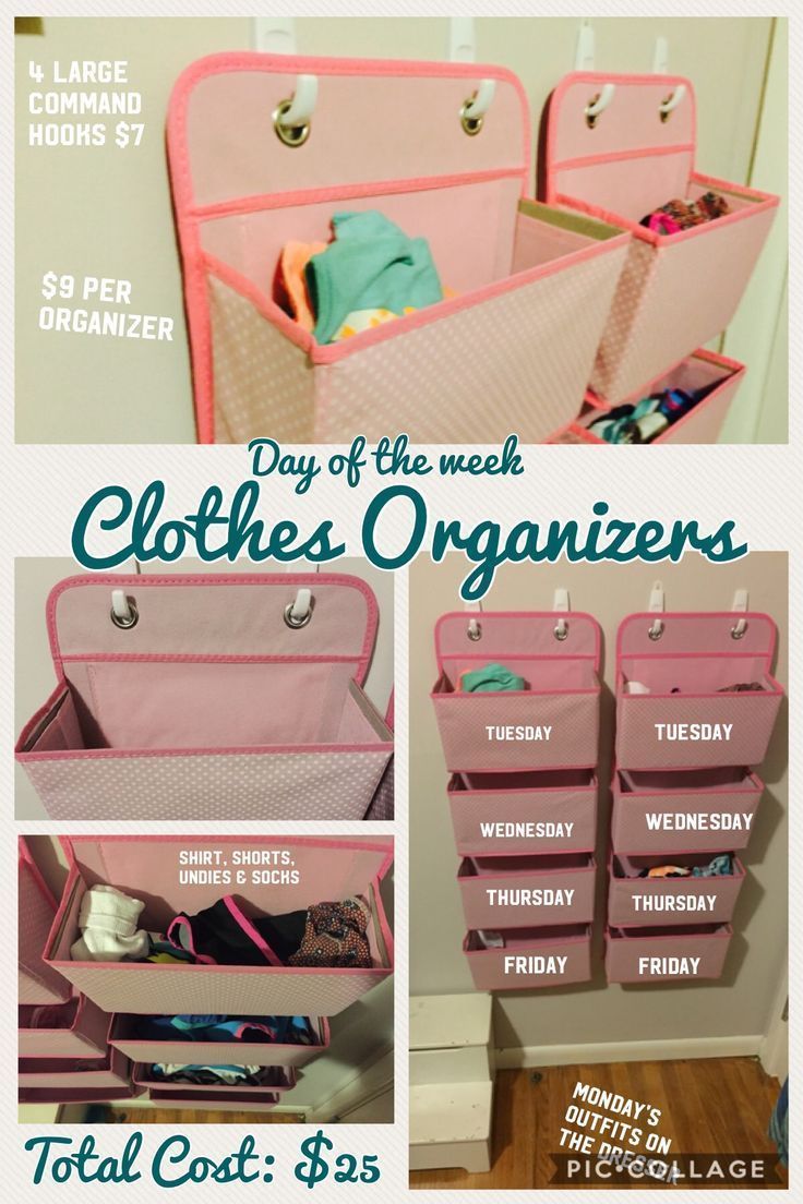 Weekday organizer for childrens clothing. Perfect size for my 7 year old, ... -   13 DIY Clothes Organizer fashion ideas