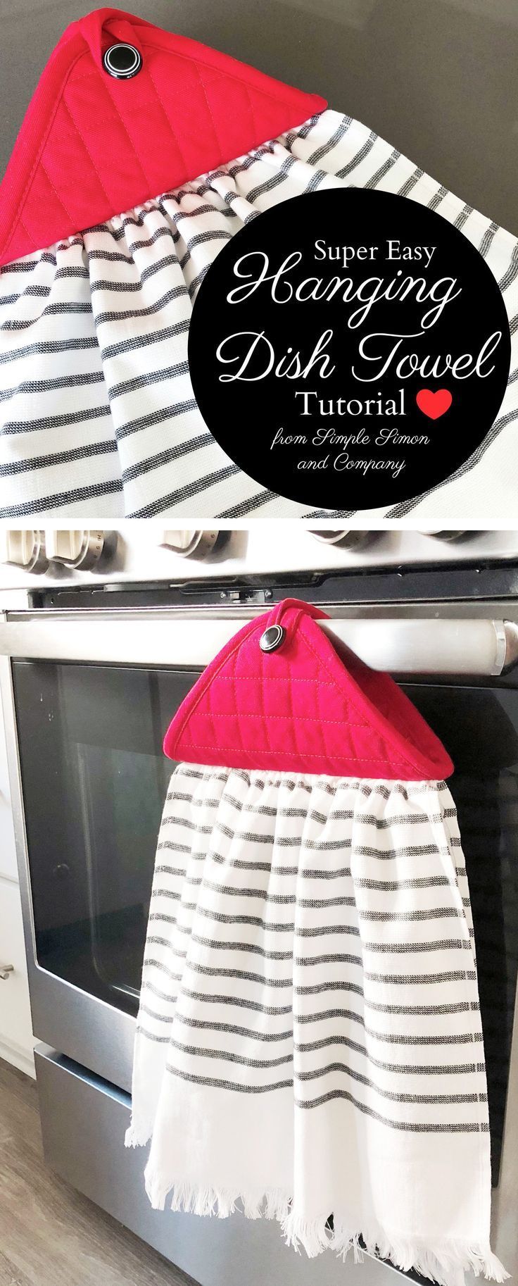 Farmhouse Style Hanging Kitchen Towel Tutorial -   13 diy projects Sewing style ideas