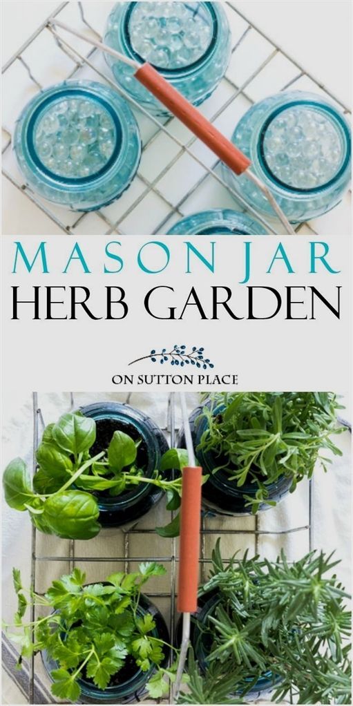 Indoor Mason Jar Herb Garden for the Kitchen -   13 garden design Herb mason jars ideas