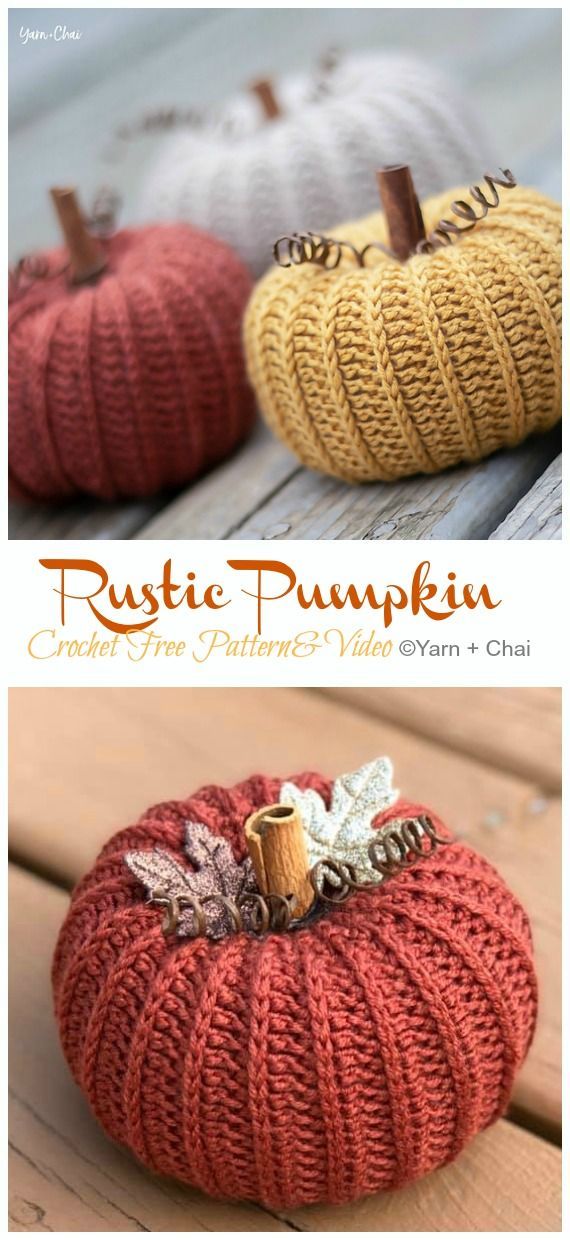 Rustic Pumpkin Crochet Free Patterns -   13 knitting and crochet Projects yarns ideas