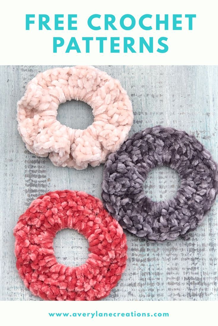 Free Crochet Patterns Velvet Hair Scrunchies -   13 knitting and crochet Projects yarns ideas