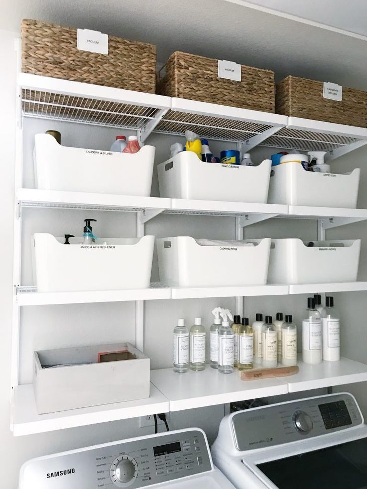 Simple DIY: Updated Shelving for a Small Laundry Room -   13 room decor Shelves simple ideas