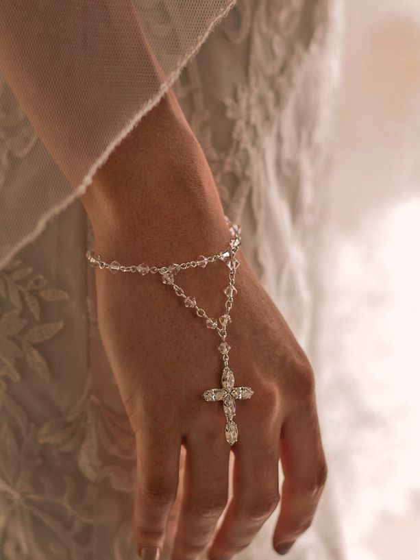 Bridal rosary bracelet | Catholic wedding jewellery | Cross bracelet -   14 catholic wedding Veils ideas