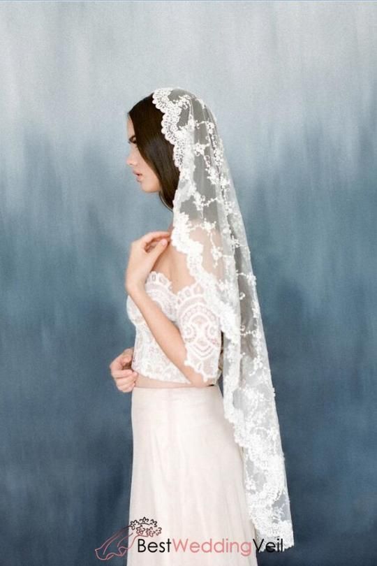Catholic Mantilla Lace Ivory Veil for Wedding -   14 catholic wedding Veils ideas