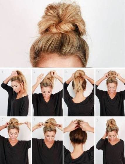 How to do a messy bun step by step simple lazy girl 18  Ideas -   14 hair Easy lazy girl ideas