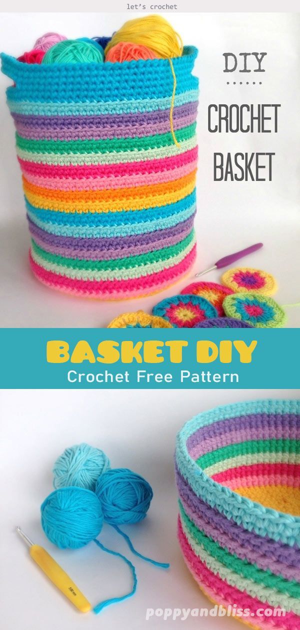 Crochet Basket DIY Free Pattern -   14 home accessories DIY free pattern ideas