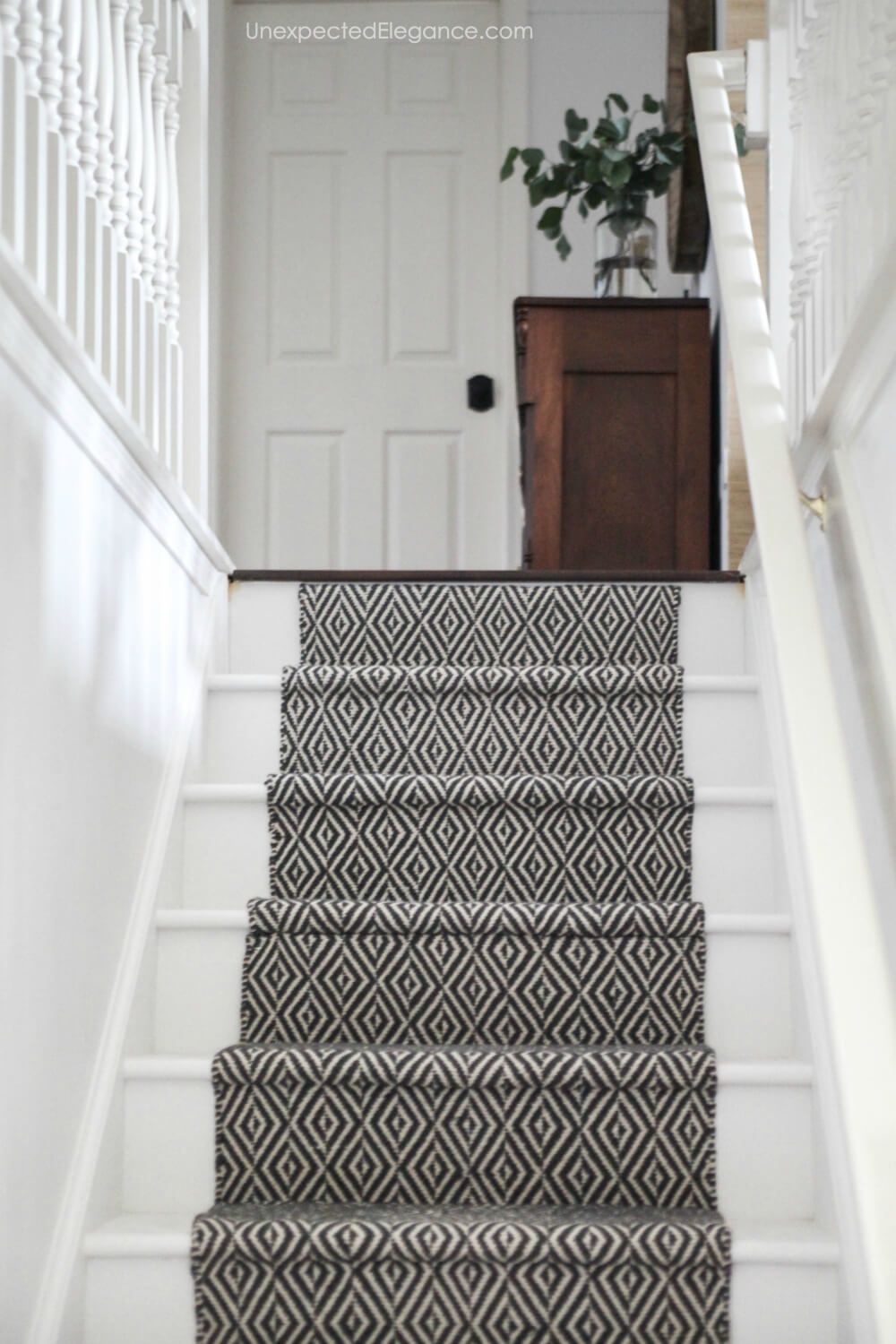 How to Replace Carpet with an Inexpensive Stair Runner -   14 room decor White stairs ideas