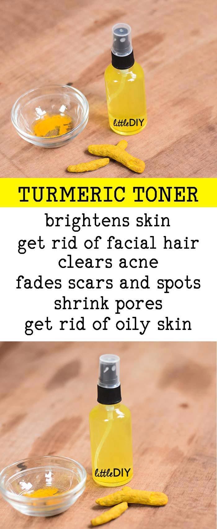 TURMERIC TONER TO REDUCE ACNE BREAKOUTS & FACIAL HAIR -   14 skin care Steps aloe vera ideas