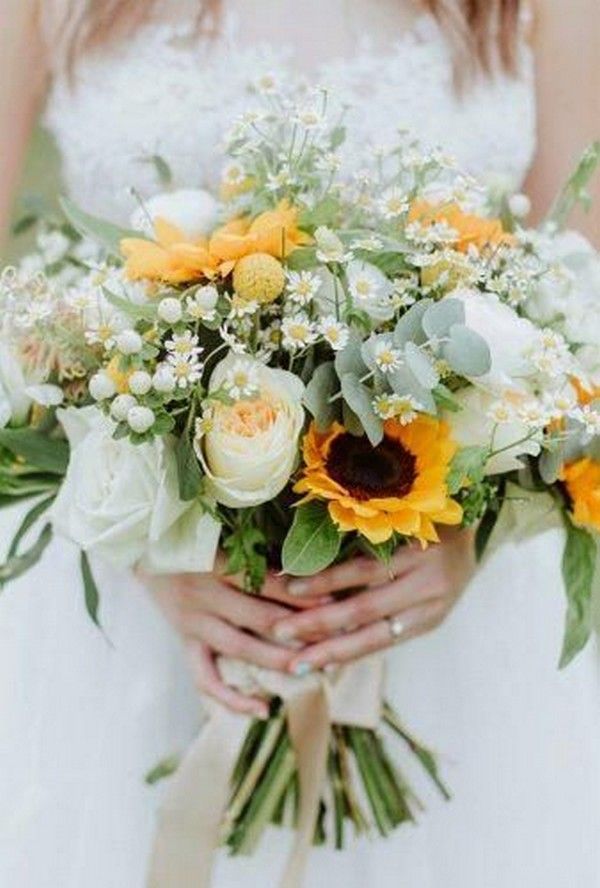35 Pretty and Bright Sunflower Wedding Ideas -   14 wedding Flowers yellow ideas