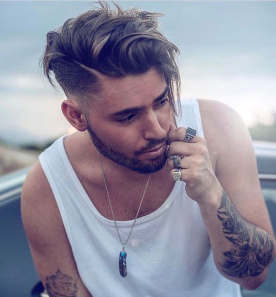 Long Fringe with Mid Skin Fade 1  Hairstyles 2019 -   15 hairstyles 2019 for men ideas