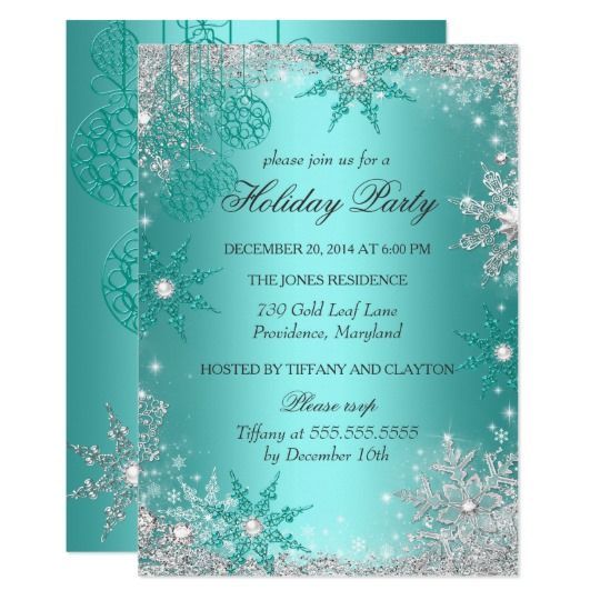 Christmas Cards - Teal Winter Wonderland Christmas Holiday Party 3... -   15 holiday Design sweets ideas