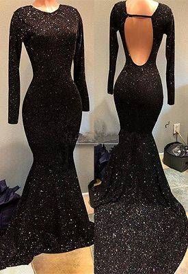 Mermaid Long Sleeves Prom Dresses V-Neck Side-Slit Evening Gowns Glamorous -   15 sparkly dress Long ideas