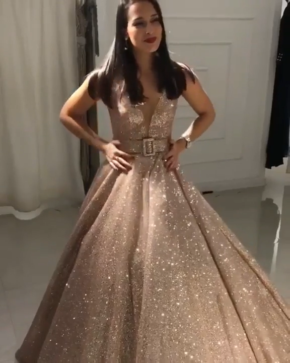 Champagne Prom Dresses Long, 2019 Elegant Prom Dresses Sparkly -   15 sparkly dress Long ideas