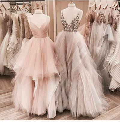 Spagheeti Straps A-line cute Sparkly Modest Tulle Long Prom Dresses. from HotProm -   15 sparkly dress Long ideas