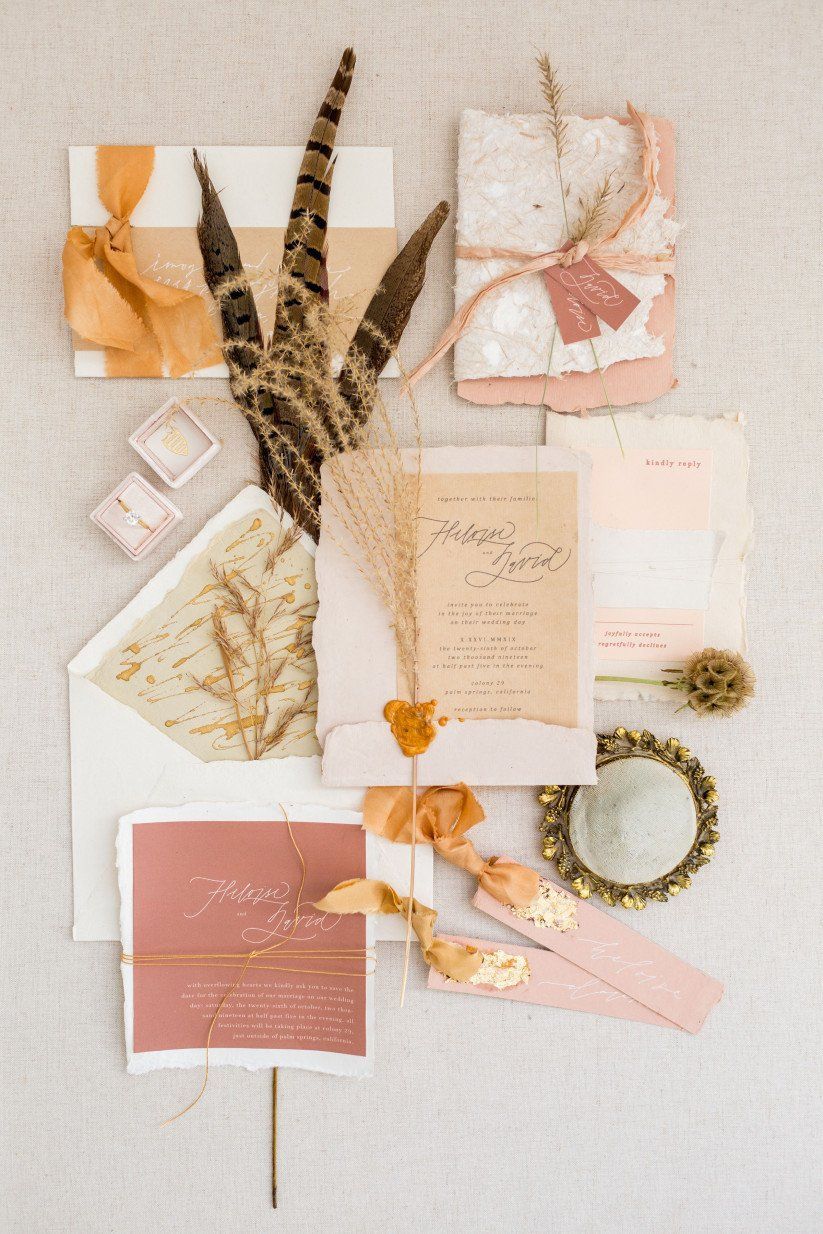 15 wedding Bohemian invitation ideas