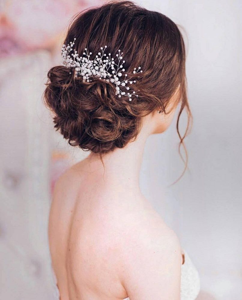 Details about Bridal Pearl Hair Vine Wedding Pearl Headpiece Bridal Headband Bride Accessories -   15 wedding Disney hairstyles ideas