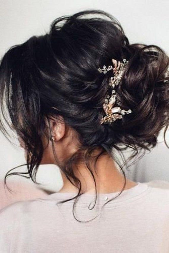 Rose Gold Bridal Hair Pin Wedding Hair Accessory Rhinestone and Crystal Bridal Comb Rose Gold Hair C -   15 wedding Disney hairstyles ideas