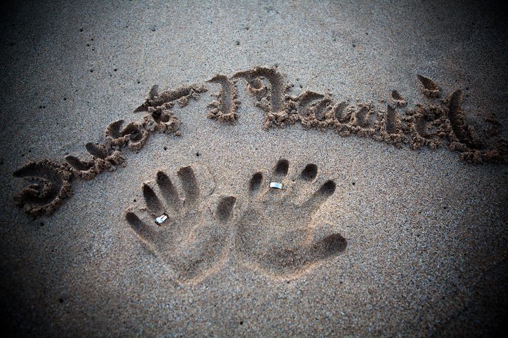 Just married written in the sand with rings - beach wedding photo ideas - hawaii -   16 beach wedding Photos ideas